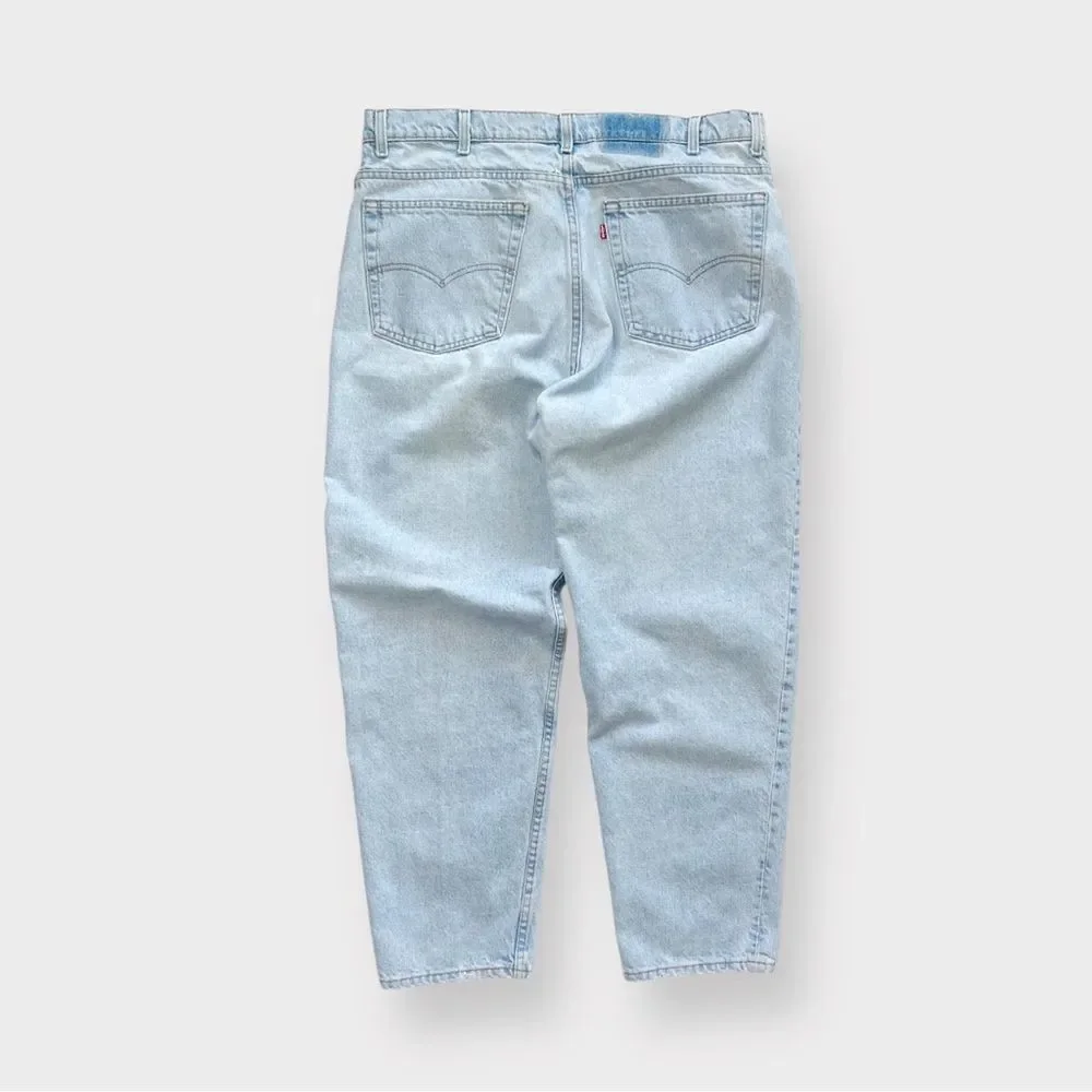 Vtg 90s Levi's Light Wash Jeans, Zip Fly Relaxed Baggy Loose, Y2K Red Tab 38 30